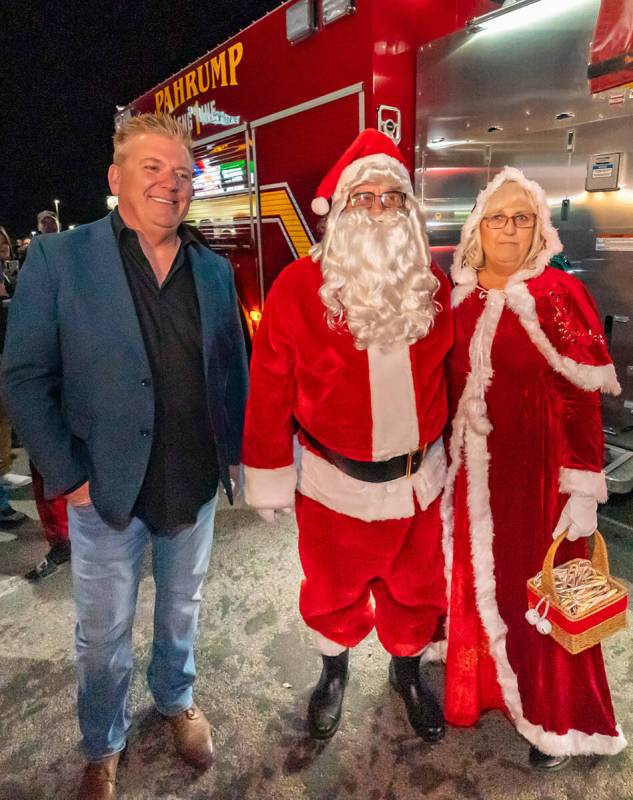 John Clausen/Pahrump Valley Times Nye County Commissioner Ron Boskovich met with Santa and Mrs. ...