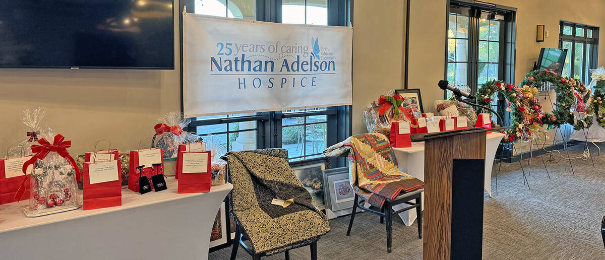 Nathan Adelson Hospice There were an array of curated gift baskets and homemade holiday wreaths ...