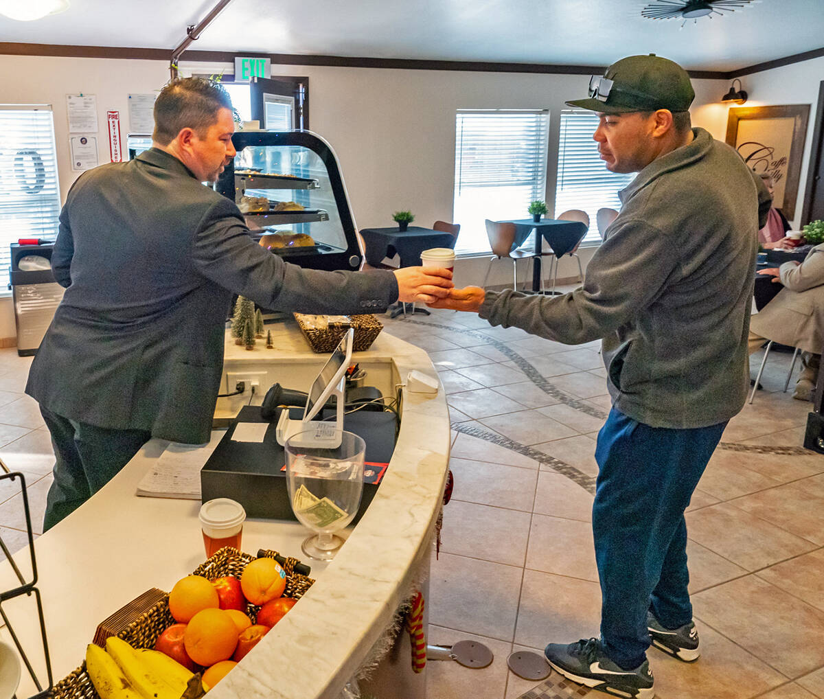 John Clausen/Pahrump Valley Times Caffe Chilly served up its first round of drinks to patrons o ...