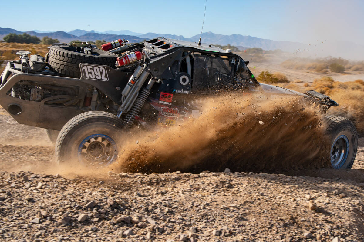 John Clausen/Pahrump Valley Times A truck races in the annual Legacy Racing Association Constru ...