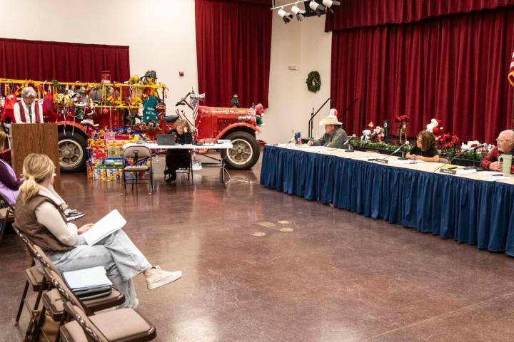 Richard Stephens/Special to the Pahrump Valley Times A vintage fire truck parked inside the Com ...