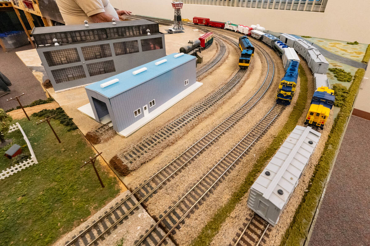 Model trains were set up inside the Pahrump Community Library where the Pahrump Model Railroad ...