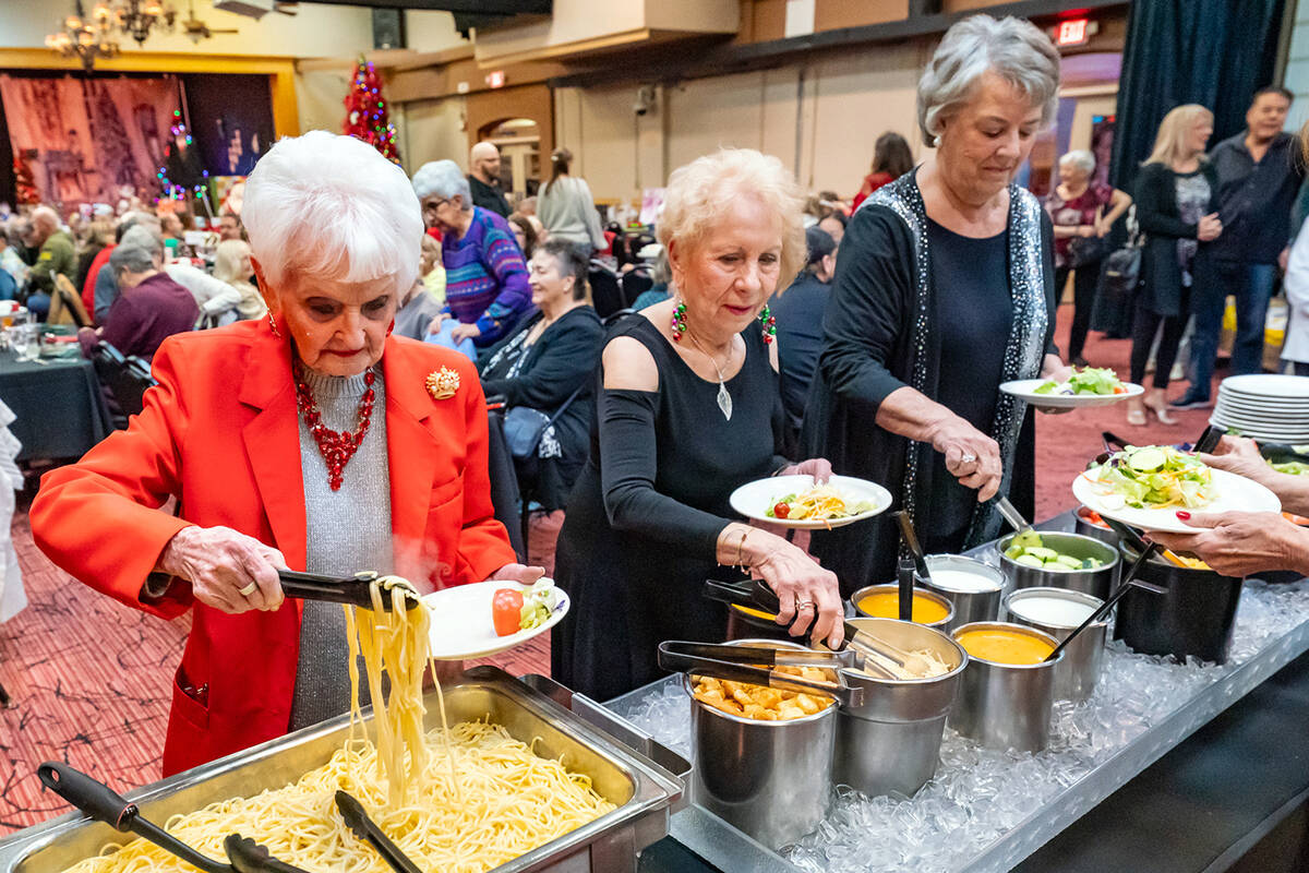 John Clausen/Pahrump Valley Times The buffet line at the Sleep in Heavenly Peace Christmas Fund ...