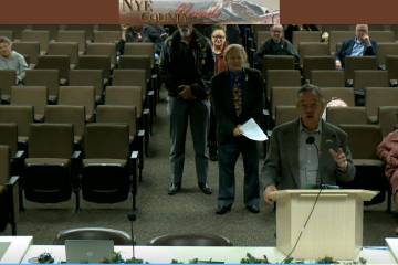 Screengrab from Nye County Board of Commissioners meeting Nye County Commissioners solicited le ...