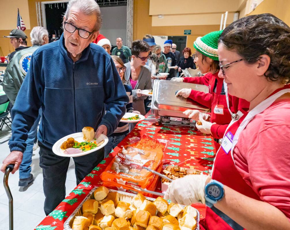 John Clausen/Pahrump Valley Times The Community Christmas Dinner buffet tables were laden with ...