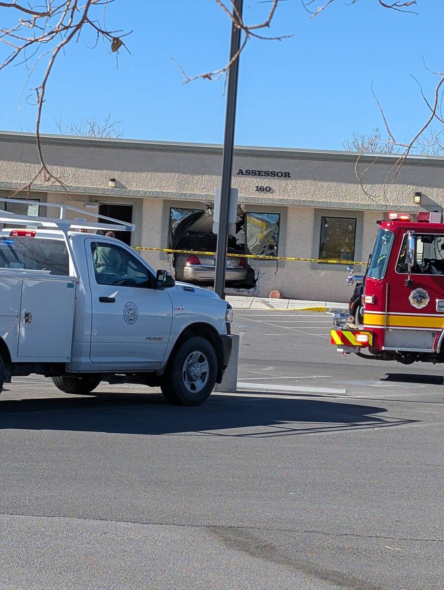 Charlotte Uyeno/Pahrump Valley Times No serious injuries were reported after the driver of a ve ...