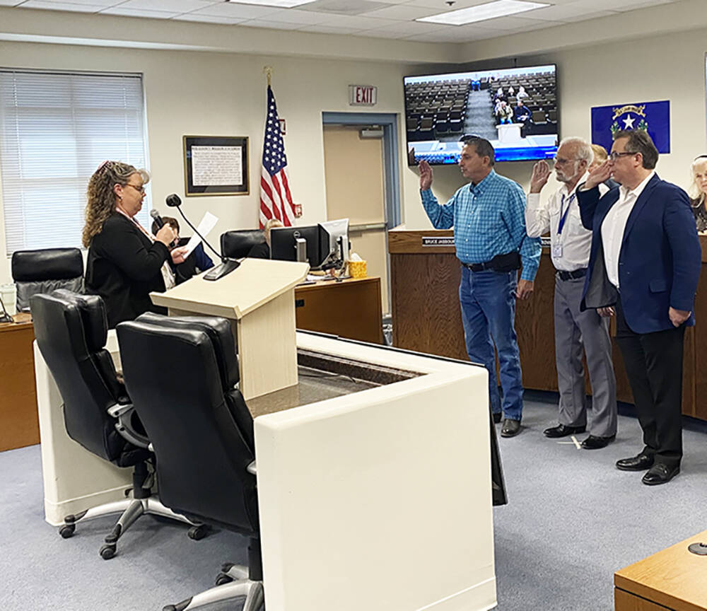 Nye County On Monday, Jan. 6, Nye County Clerk Cori Freidhof administered the oath of office to ...