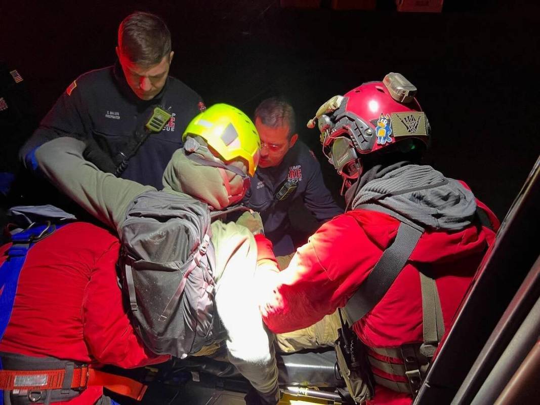 KSNV Local fire crews assisted Clark County crews in the rescue of a man injured after falling ...