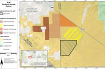 Bureau of Land Management The Purple Sage solar project, denoted by the outlined box containing ...