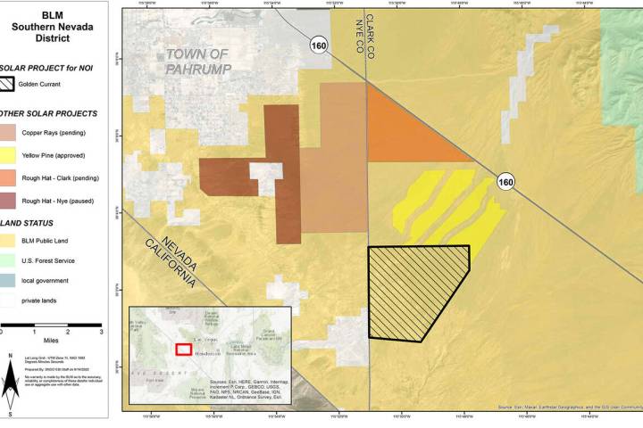 Bureau of Land Management The Purple Sage solar project, denoted by the outlined box containing ...