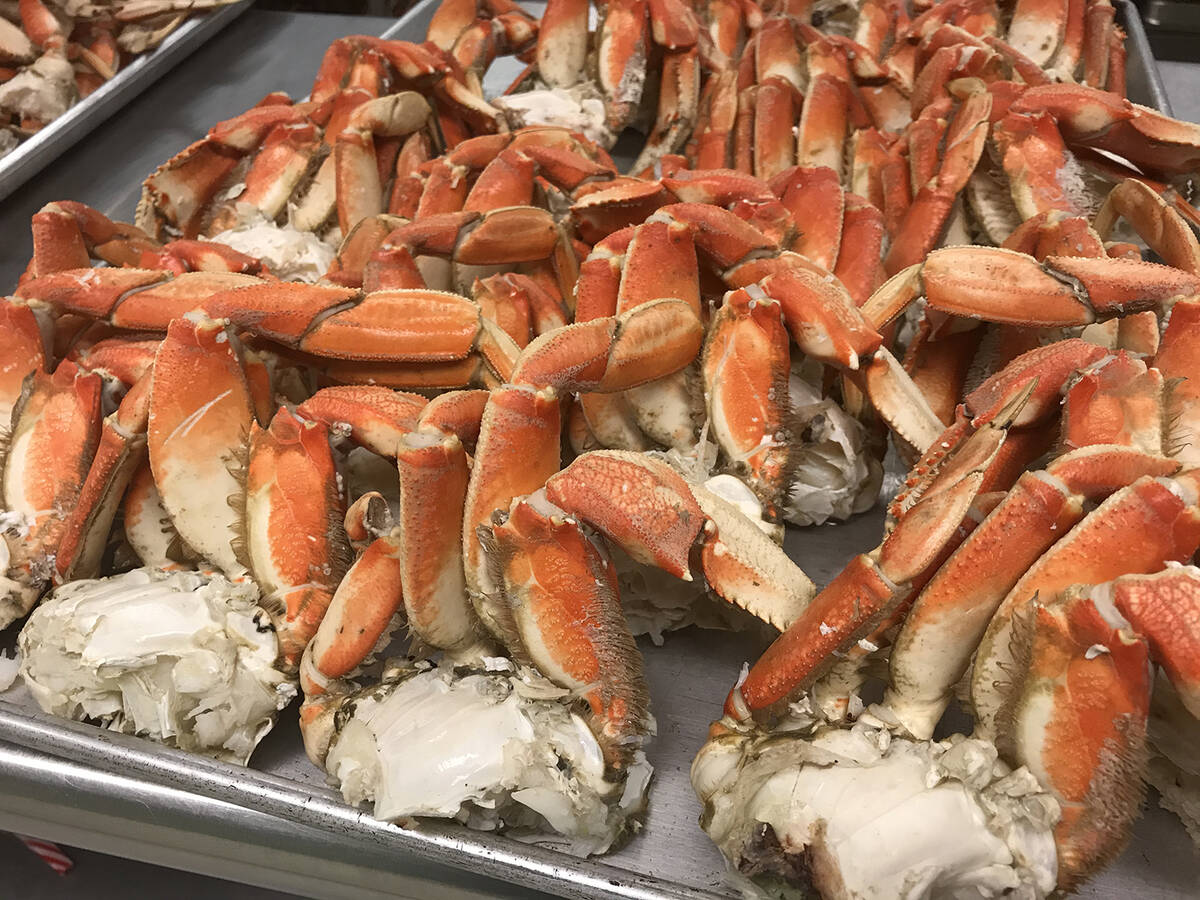 Robin Hebrock/Pahrump Valley Times File Several hundred pounds of Dungeness crab is flown in fr ...