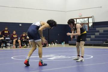 Jacob Powers/Pahrump Valley Times Wrestling in the 120 pound weight class, PVHS's Dom Chiancone ...