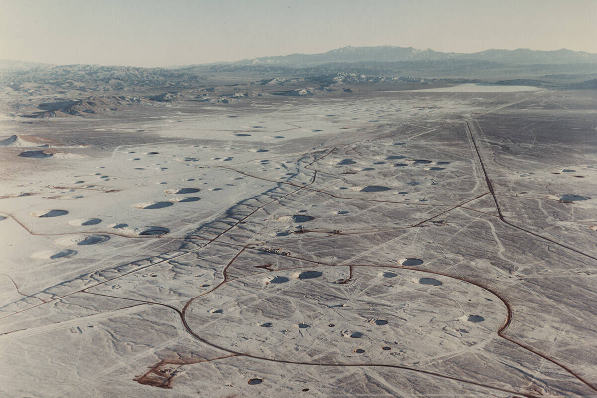 U.S Dept. of Energy From the view at the north end of Yucca Flat at the Nevada Test Site, now k ...