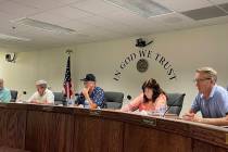 Nye County Water District Nye County water board member Michael Lach, far right, announced that ...