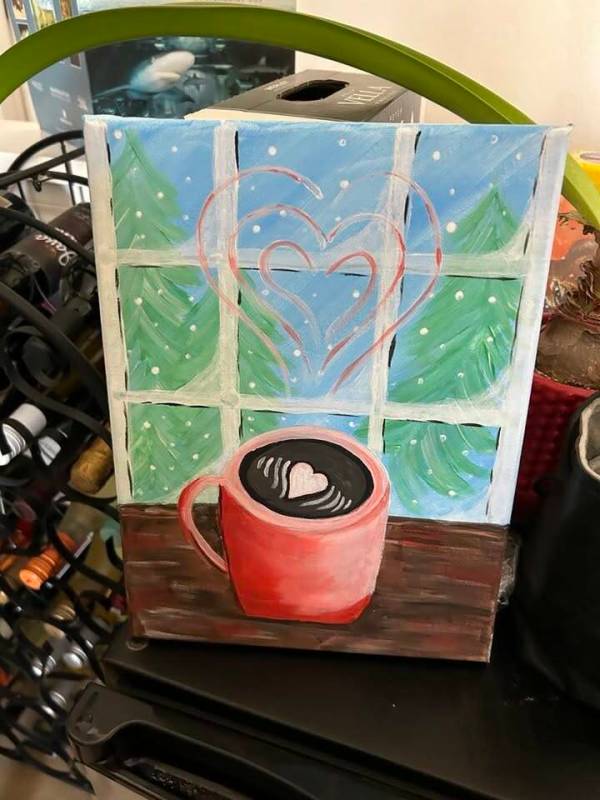 Facebook via Wine Ridge RV Resort & Cottages Join Judy Jenkins Wolfe painting this cup of love ...