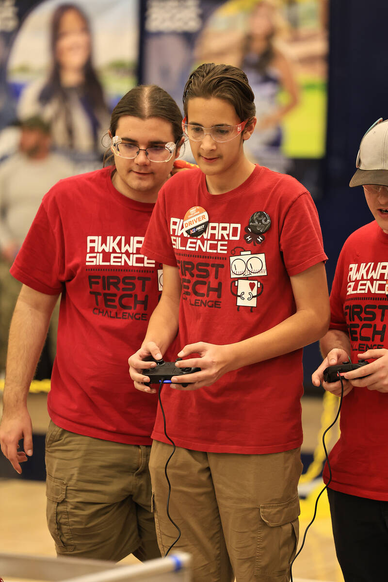 Special to the Pahrump Valley Times Awkward Silence competed at the Robotics State Championship ...