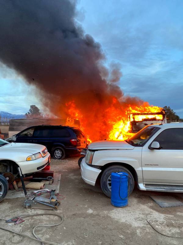 Pahrump Valley Fire and Rescue Services Fire crews responded to a structure fire along the 1500 ...