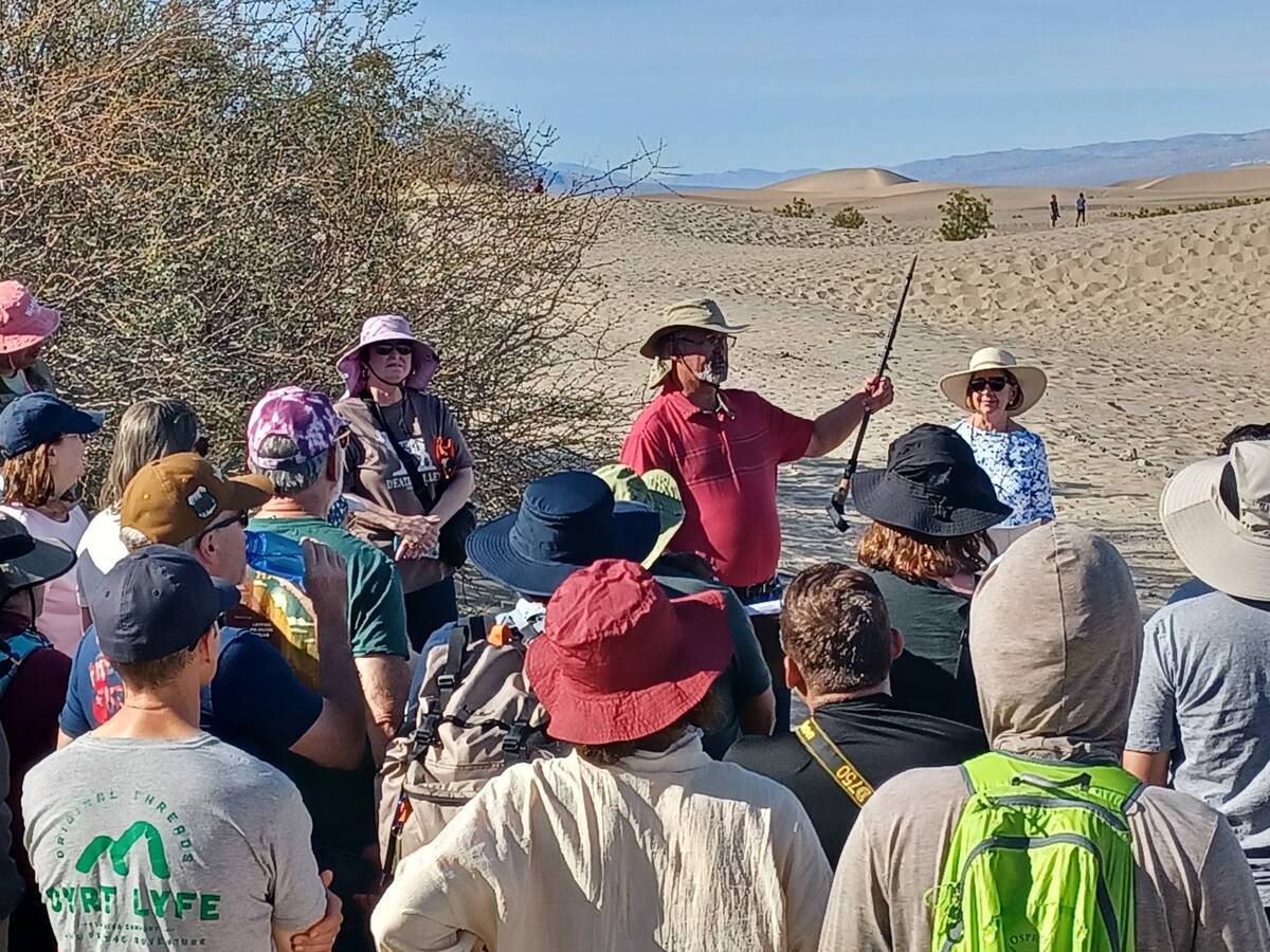 Eric Coleman/Pahrump Valley Times Dr. Perry Ramsey paced the Mesquite Flat Sand Dunes as he pre ...