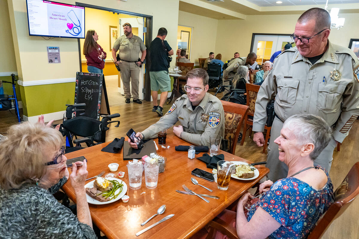 John Clausen/Pahrump Valley Times Nye County Sheriff Joe McGill and NCSO Captain Harry Means vi ...