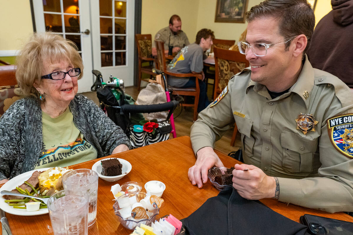 John Clausen/Pahrump Valley Times Inspirations resident Sylvia Bolton shares stories and laughs ...