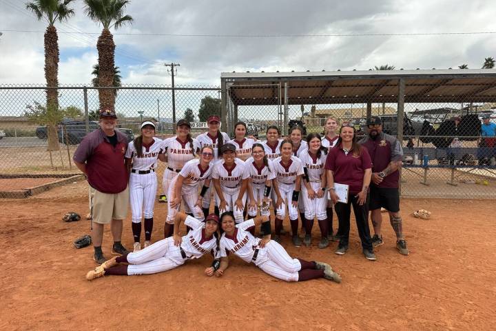 Jessica Saldana/Special to the Pahrump Valley Times After defeating the Blue Knights 15-0 on Mo ...