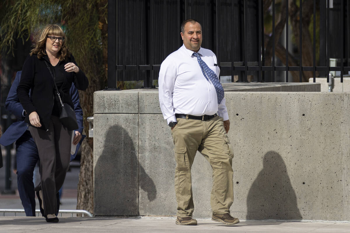 Former Nye County Sheriff’s Office Capt. David Boruchowitz heads to his federal court he ...