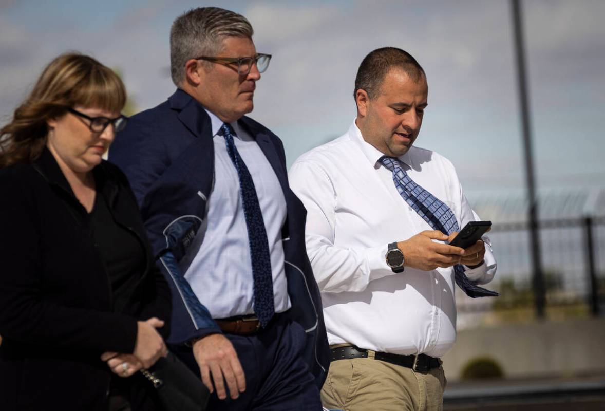 Former Nye County Sheriff’s Office Capt. David Boruchowitz heads to his federal court he ...