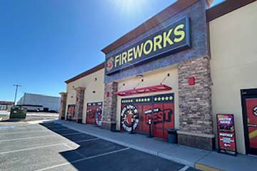 John Clausen/Pahrump Valley Times Pahrump's Red Apple Fireworks completed construction on a 54, ...