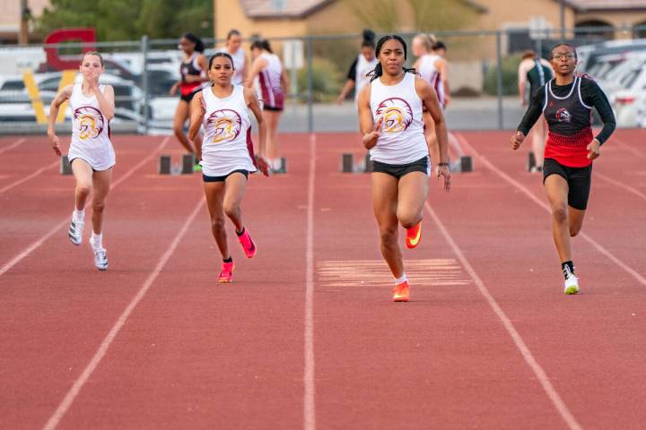 John Clausen/Pahrump Valley Times The Lady Trojans track team competed in their first home meet ...