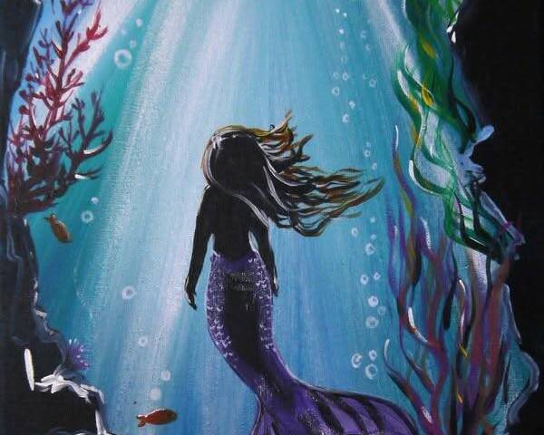 Laurie McCaslin/Special to the Pahrump Valley Times Paint a mermaid on canvas with the expert g ...