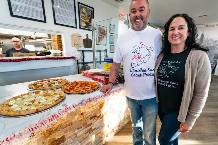 John Clausen/Pahrump Valley Times Mia Ava East Coast Pizza owner Gary Rurans and his wife Cathe ...