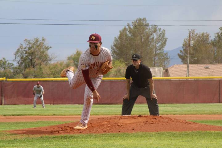 Jacob Powers/Pahrump Valley Times Trojans senior Andrew Zurn turned in six innings of work aga ...