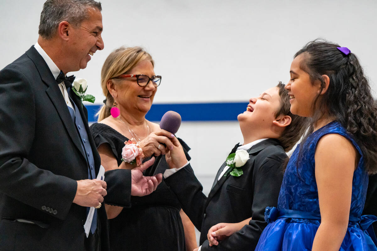 John Clausen/Pahrump Valley Times Emcee and County Commissioner Bruce Jabbour (L) and Kaye LaPo ...