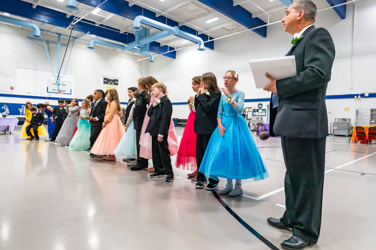 John Clausen/Pahrump Valley Times Emcee Bruce Jabbour issued each student a certificate of comp ...