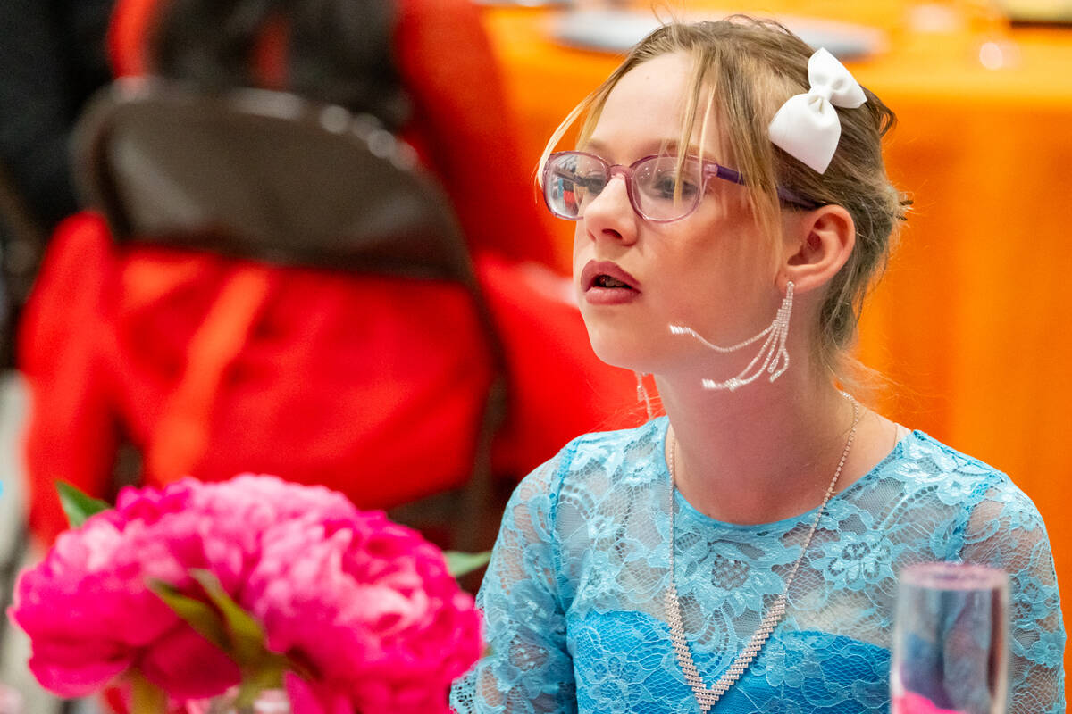 John Clausen/Pahrump Valley Times A student watches the dance demonstration by Louis Barr and S ...