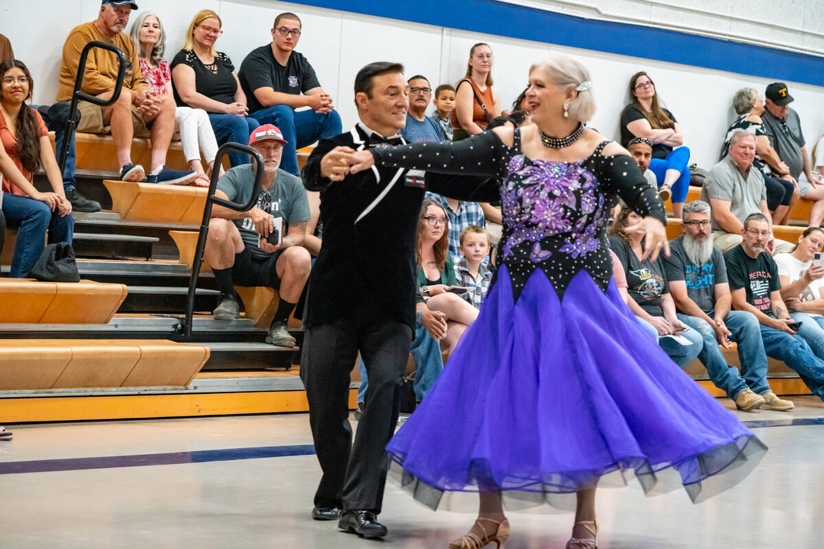 John Clausen/Pahrump Valley Times Louis Barr and Sharon Crisp perform various dance styles duri ...