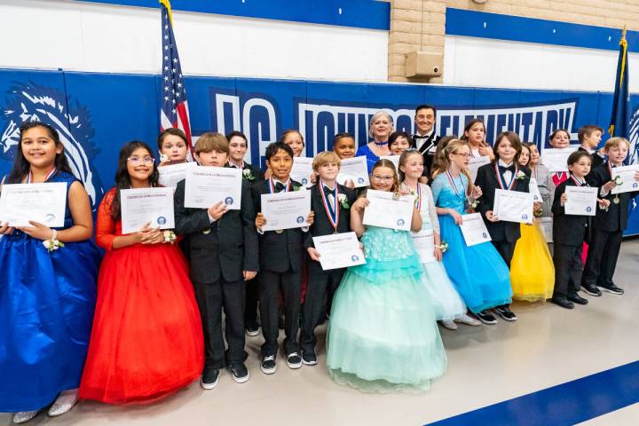 John Clausen/Pahrump Valley Times The kids display their certificates and medals at the end of ...