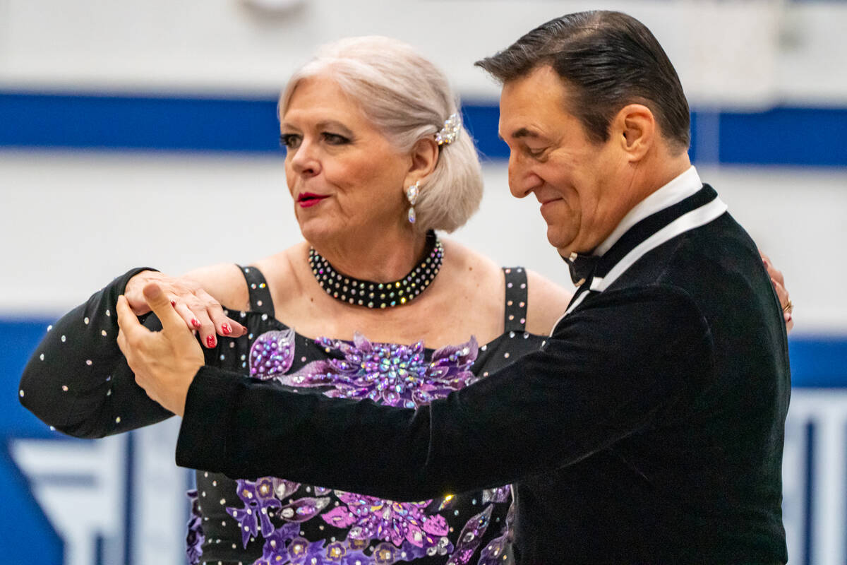 John Clausen/Pahrump Valley Times Louis Barr and Sharon Crisp perform various dance styles duri ...