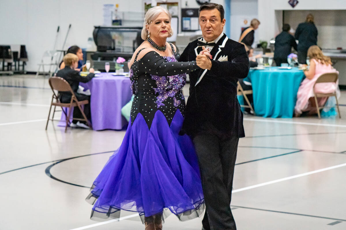 John Clausen/Pahrump Valley Times Louis Barr and Sharon Crisp perform various dance styles duri ...