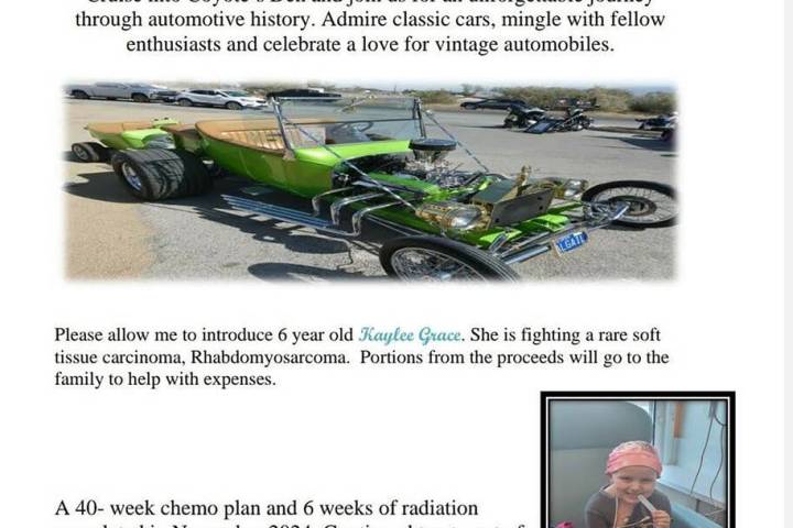 Special to the Pahrump Valley Times A flyer for the upcoming Coyote's Den Car Show details the ...