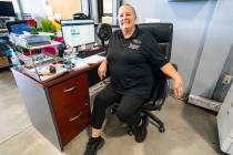 Denise Arceo at her desk in the service center at the Pahrump Valley Auto Plaza on her last day ...