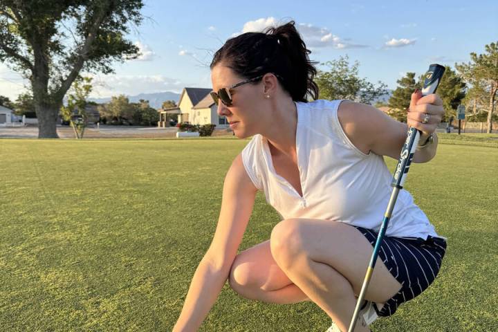 PVHS Women’s Golf head coach Sierra McKillips prepares her ball for tee. (Sierra McKillips/Sp ...