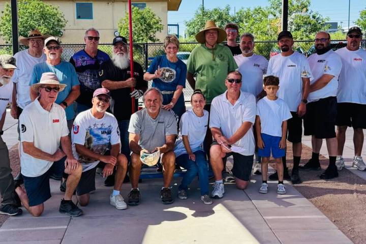 NSHPA pitchers gather following the conclusion of the June Bug Classic tournament in Las Vegas. ...