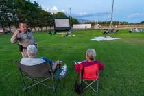 Nye County Sheriff Joe McGill took the time to speak with residents attending the July 19 showi ...