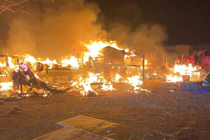 Fire crews arrived to a fifth wheel trailer fire on East Wall Street on early Thursday morning, ...