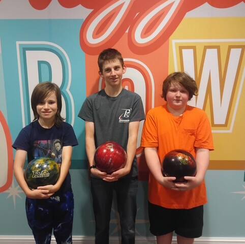 Scott Bispham (left), Brody Blanton (middle) and Thomas Castro (right) stand proud with their b ...