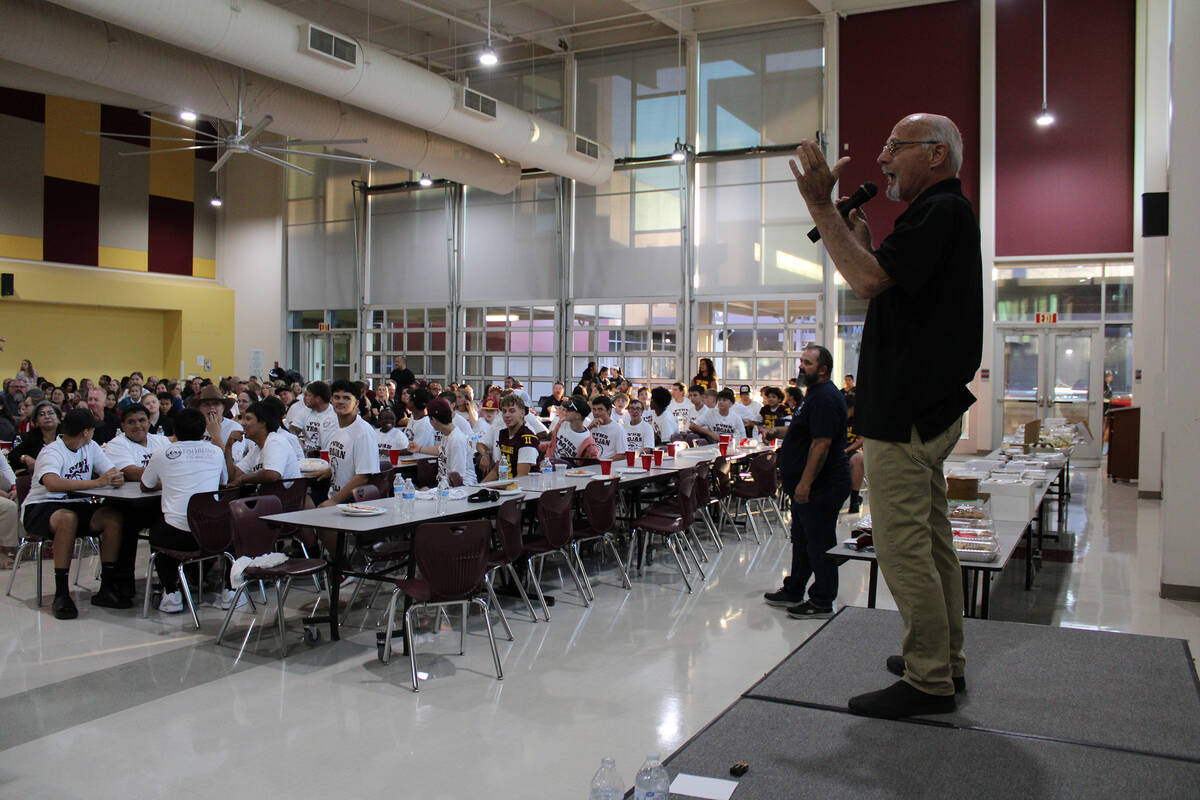 Local retired auctioneer Ski Censke helped raffle off auction items to supporting community mem ...