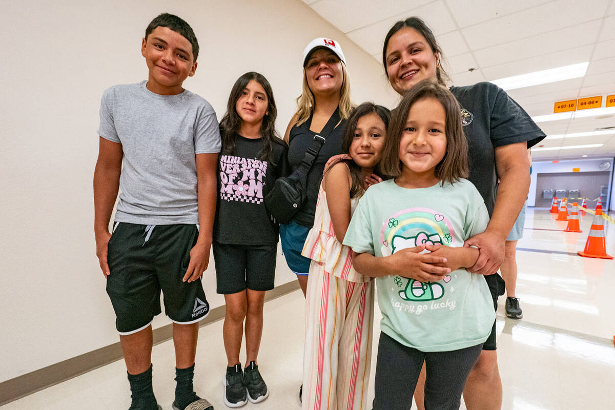 Crystal Meyer went to the event with her nieces and nephew. (John Clausen/Pahrump Valley Times)