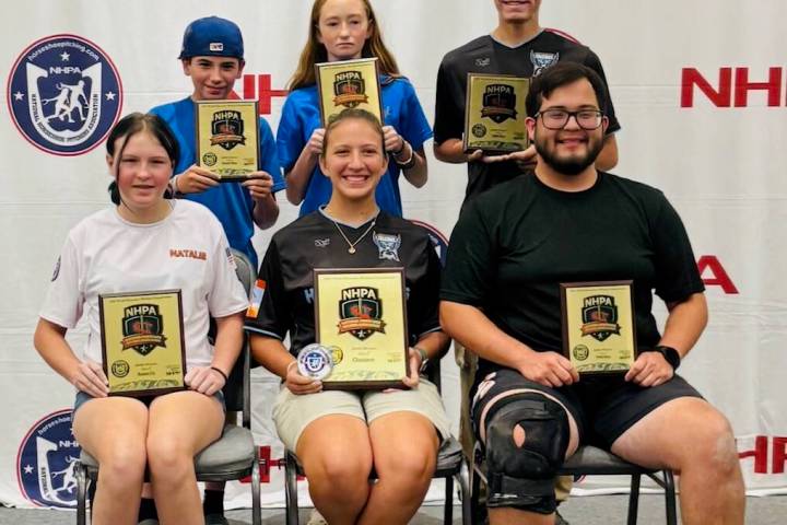 Natalie Dilger (bottom left) finished sixth out of eight players at the NHPA World Championship ...