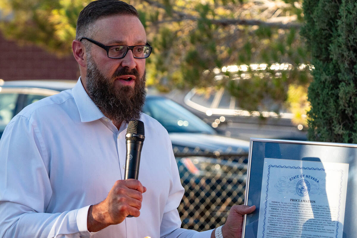 Nevada Assemblyman Greg Hafen II was proud to once again present a proclamation from the state ...